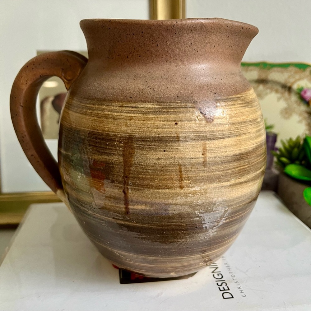 Handmade Studio pottery Jug Pitcher Signed 2004